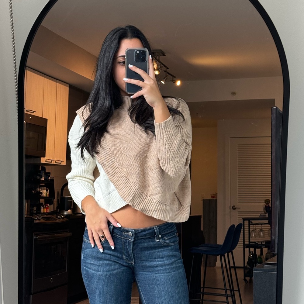 Multi-color cropped sweater